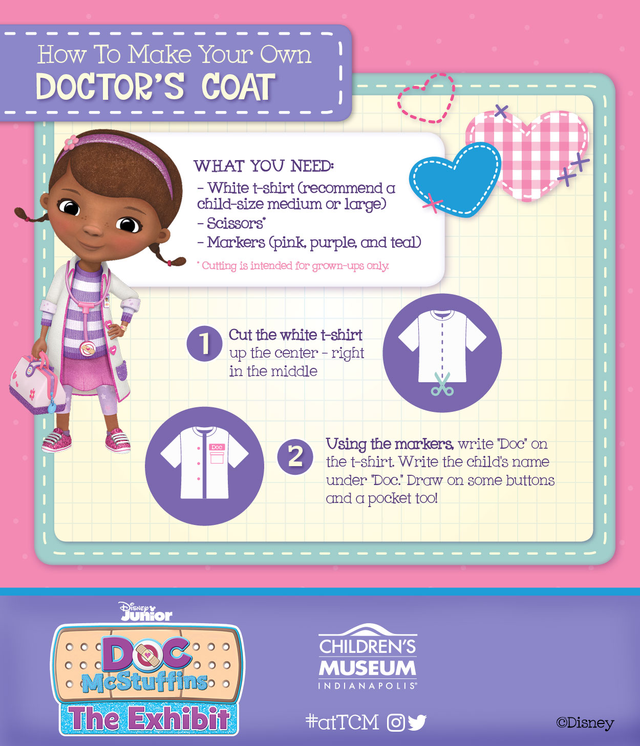 Illustrations of the instructions on how to make your own doctor's coat